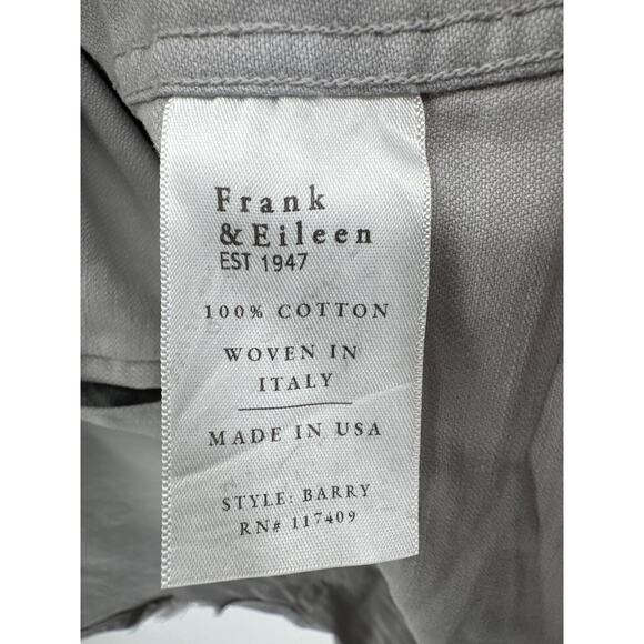 Frank & Eileen Gray Barry Button Front Fitted Shirt distressed hem Size Large - Picture 4 of 5